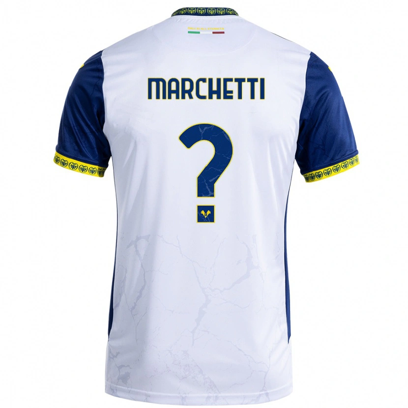 Danxen Niño Camiseta Nicolò Marchetti #0 Blanco Azul 2ª Equipación 2024/25 La Camisa