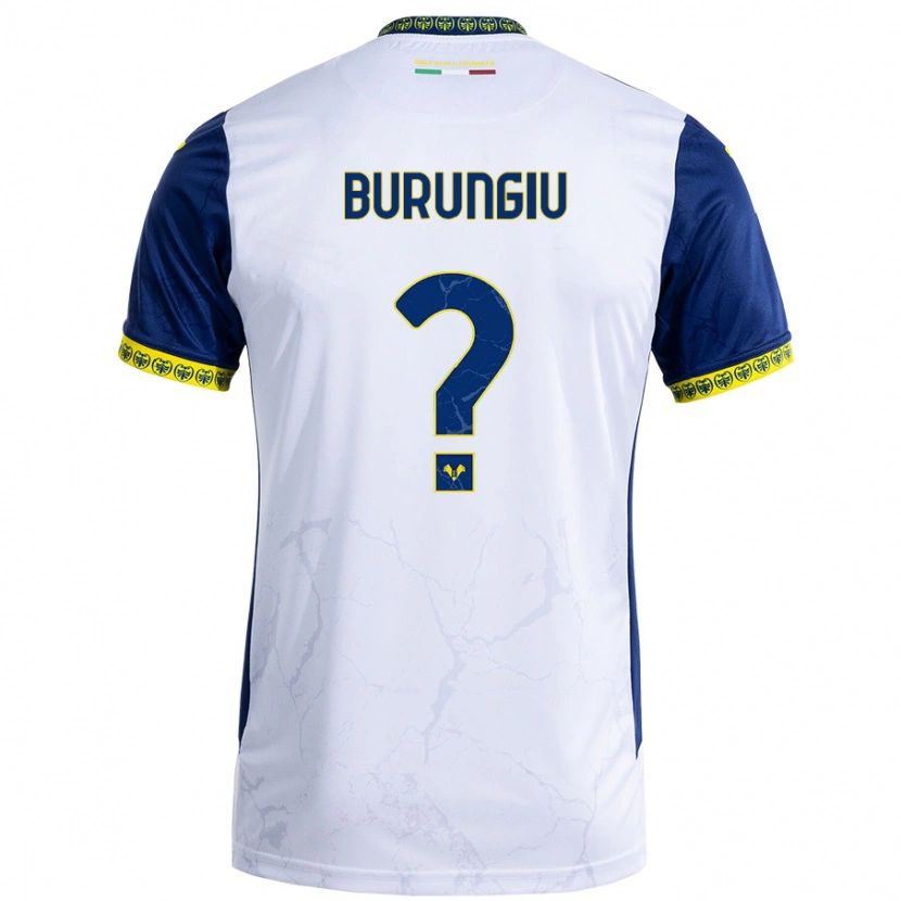 Danxen Niño Camiseta Luca Burungiu #0 Blanco Azul 2ª Equipación 2024/25 La Camisa