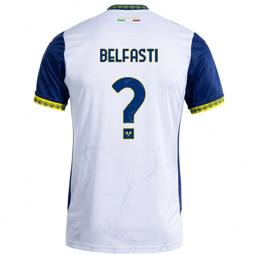 Danxen Niño Camiseta Vittorio Belfasti #0 Blanco Azul 2ª Equipación 2024/25 La Camisa