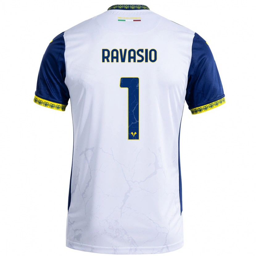 Danxen Niño Camiseta Manuel Ravasio #1 Blanco Azul 2ª Equipación 2024/25 La Camisa