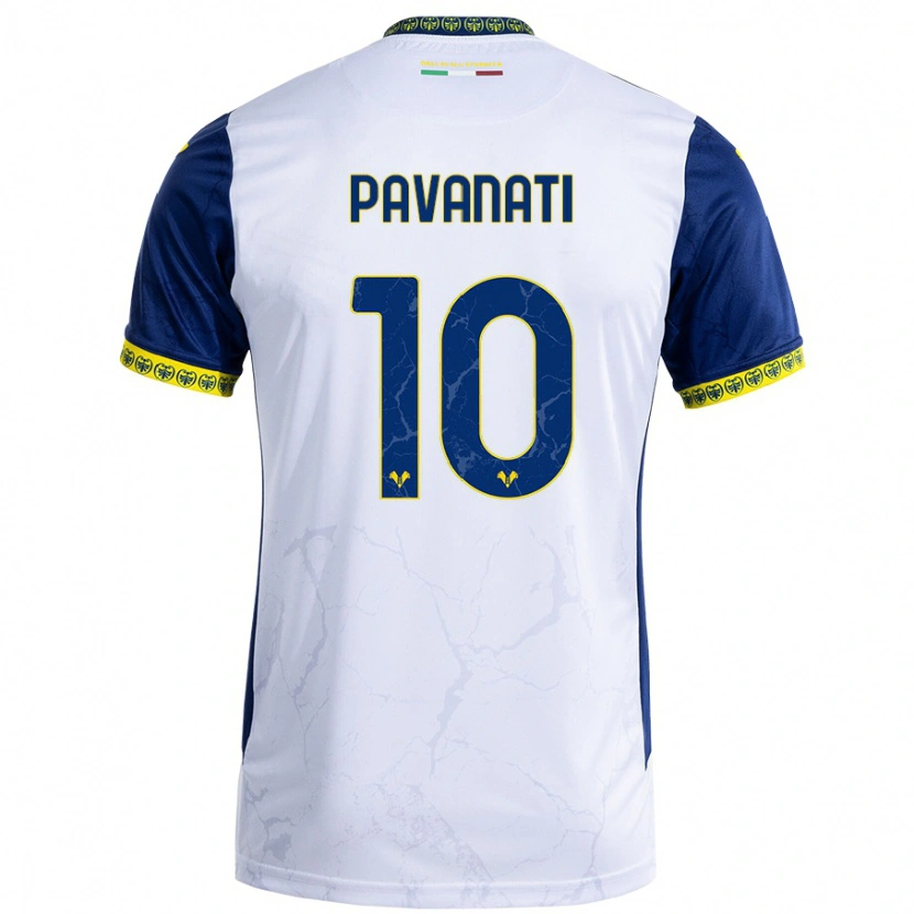 Danxen Niño Camiseta Alessandro Pavanati #10 Blanco Azul 2ª Equipación 2024/25 La Camisa