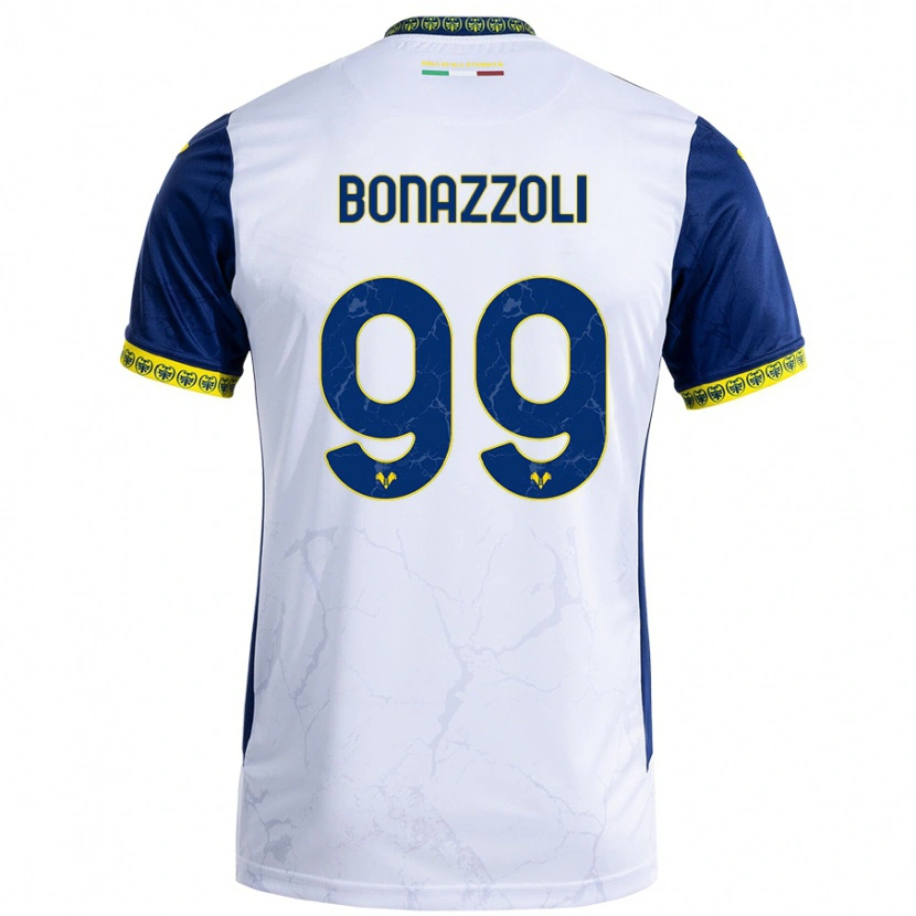 Danxen Niño Camiseta Federico Bonazzoli #99 Blanco Azul 2ª Equipación 2024/25 La Camisa