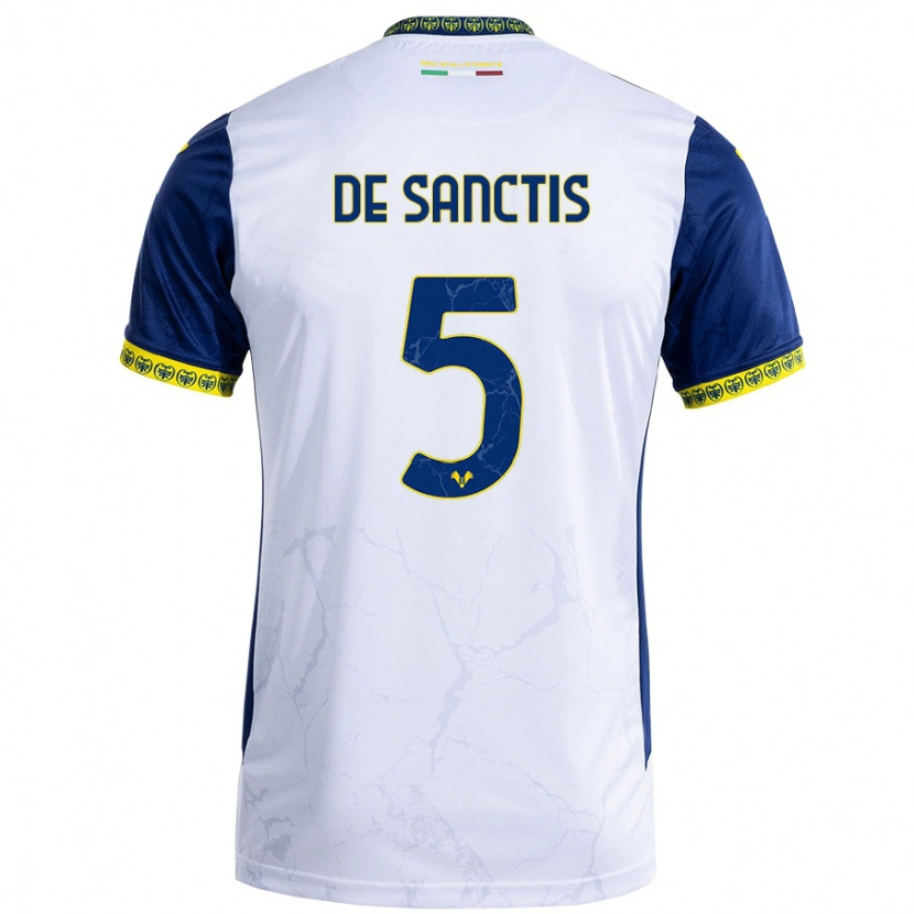 Danxen Niño Camiseta Aurora De Sanctis #5 Blanco Azul 2ª Equipación 2024/25 La Camisa