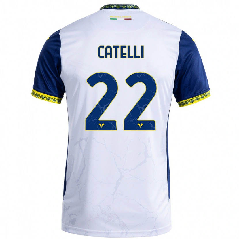 Danxen Niño Camiseta Anna Catelli #22 Blanco Azul 2ª Equipación 2024/25 La Camisa