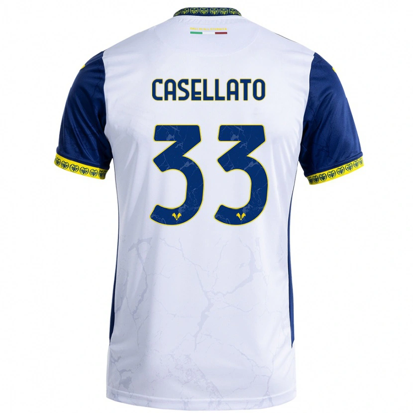 Danxen Niño Camiseta Elisa Casellato #33 Blanco Azul 2ª Equipación 2024/25 La Camisa