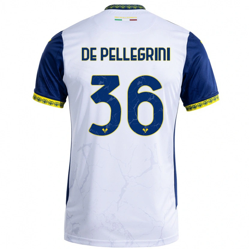 Danxen Niño Camiseta Erika De Pellegrini #36 Blanco Azul 2ª Equipación 2024/25 La Camisa