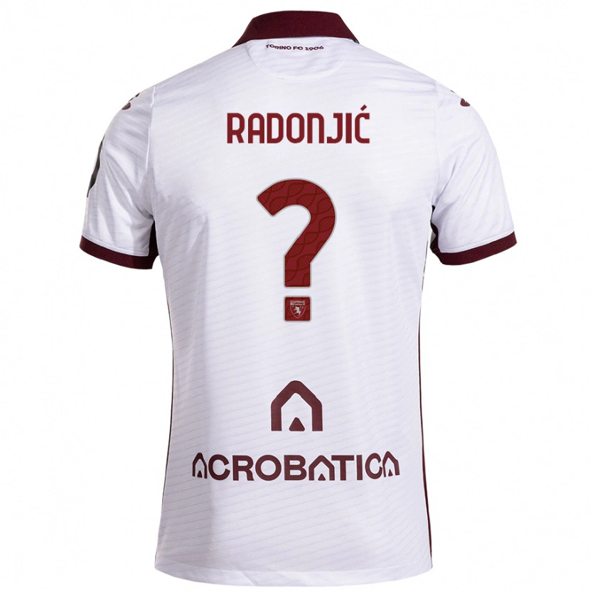 Danxen Niño Camiseta Nemanja Radonjic #0 Blanco Granate 2ª Equipación 2024/25 La Camisa