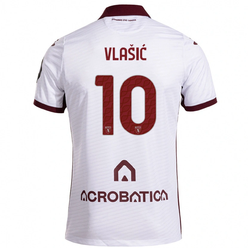 Danxen Niño Camiseta Nikola Vlašić #10 Blanco Granate 2ª Equipación 2024/25 La Camisa