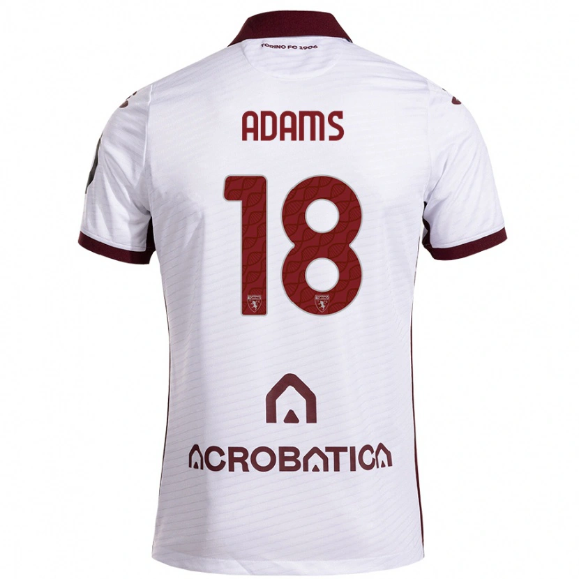 Danxen Niño Camiseta Ché Adams #18 Blanco Granate 2ª Equipación 2024/25 La Camisa