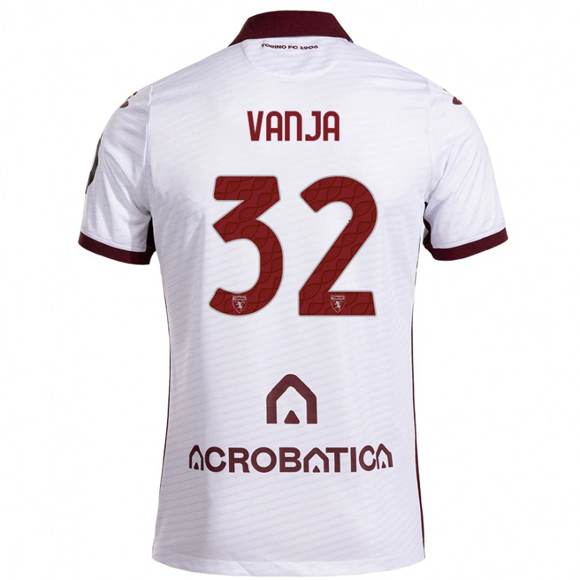 Danxen Niño Camiseta Vanja Milinković-Savić #32 Blanco Granate 2ª Equipación 2024/25 La Camisa