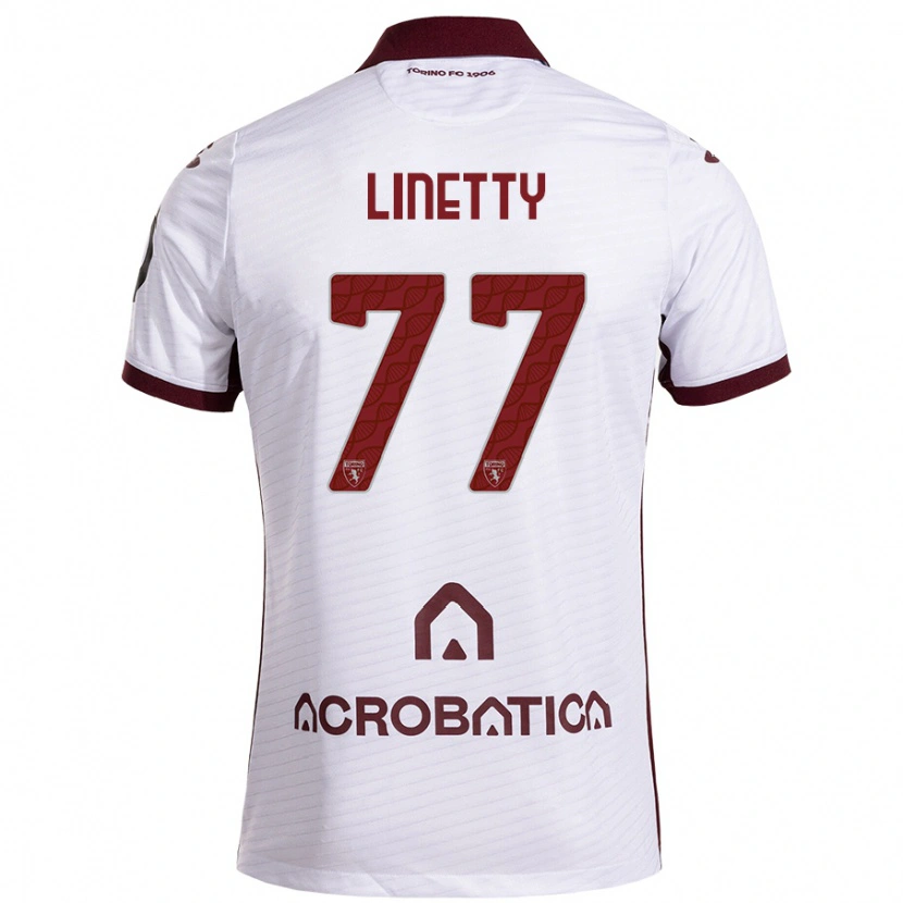 Danxen Niño Camiseta Karol Linetty #77 Blanco Granate 2ª Equipación 2024/25 La Camisa