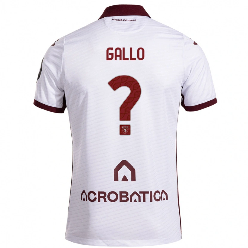 Danxen Niño Camiseta Tommaso Gallo #0 Blanco Granate 2ª Equipación 2024/25 La Camisa