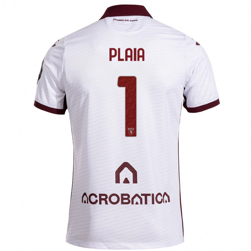 Danxen Niño Camiseta Francesco Plaia #1 Blanco Granate 2ª Equipación 2024/25 La Camisa