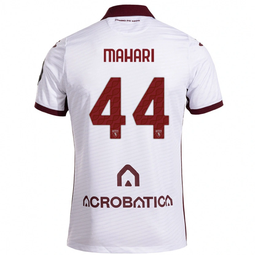 Danxen Niño Camiseta Efdon Mahari #44 Blanco Granate 2ª Equipación 2024/25 La Camisa