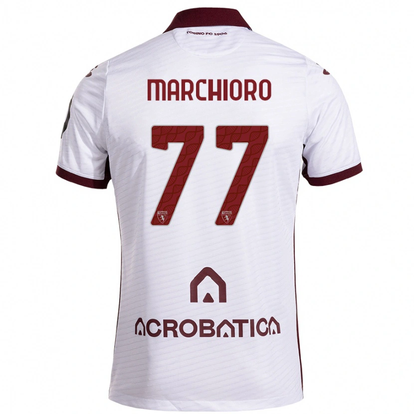 Danxen Niño Camiseta Raffaele Marchioro #77 Blanco Granate 2ª Equipación 2024/25 La Camisa