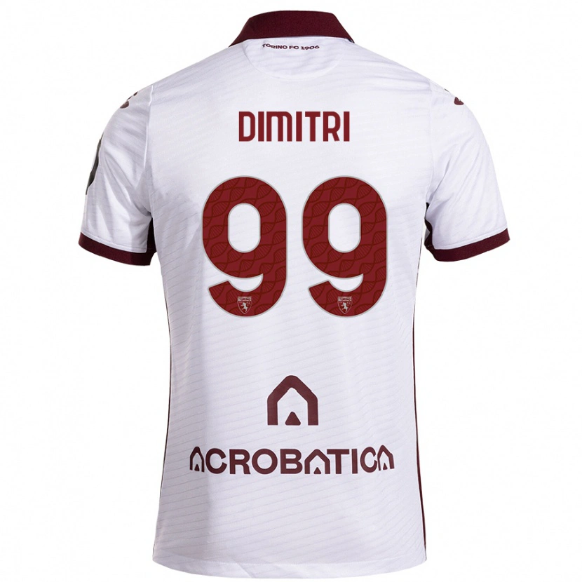 Danxen Niño Camiseta Matteo Dimitri #99 Blanco Granate 2ª Equipación 2024/25 La Camisa