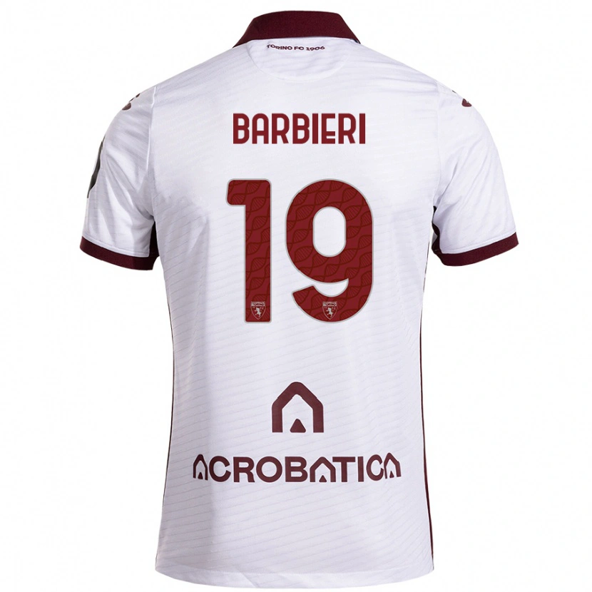 Danxen Niño Camiseta Raffaella Barbieri #19 Blanco Granate 2ª Equipación 2024/25 La Camisa