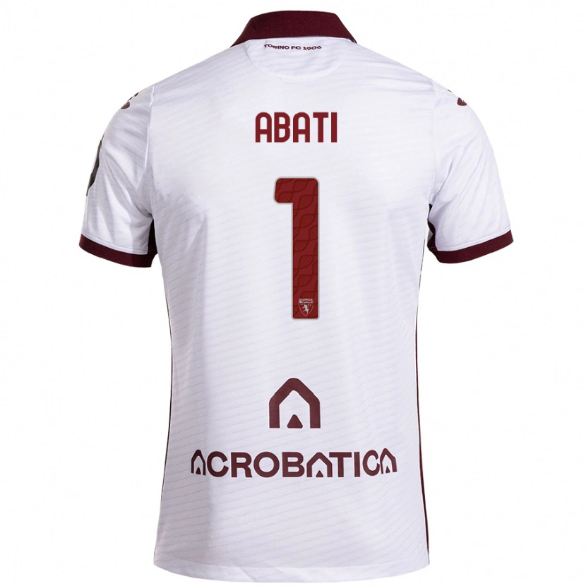 Danxen Niño Camiseta Lorenzo Abati #1 Blanco Granate 2ª Equipación 2024/25 La Camisa