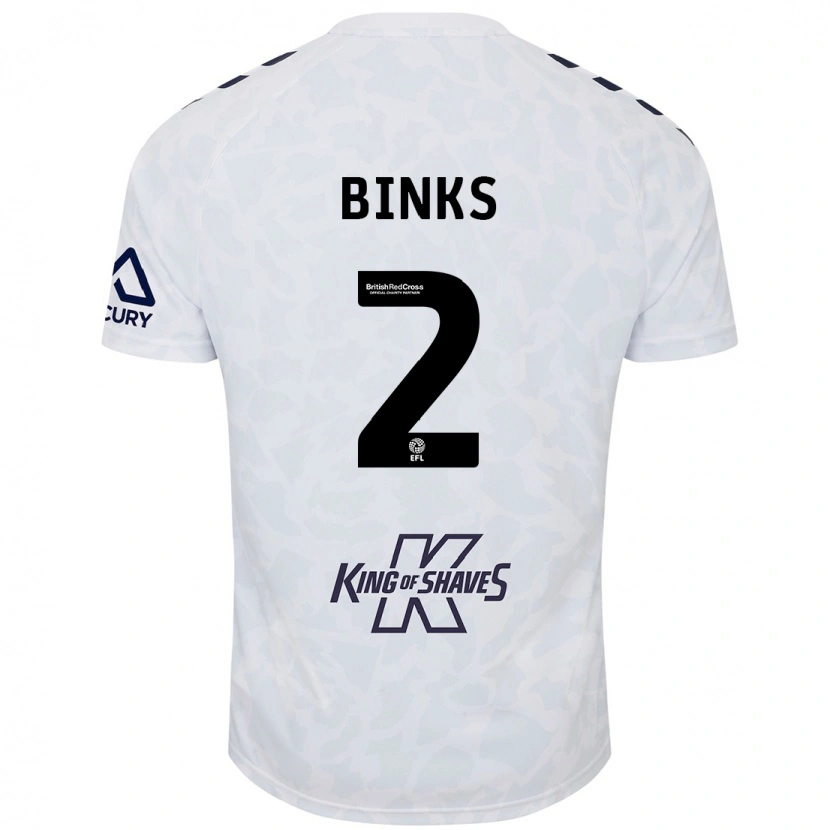 Danxen Niño Camiseta Luis Binks #2 Blanco 2ª Equipación 2024/25 La Camisa