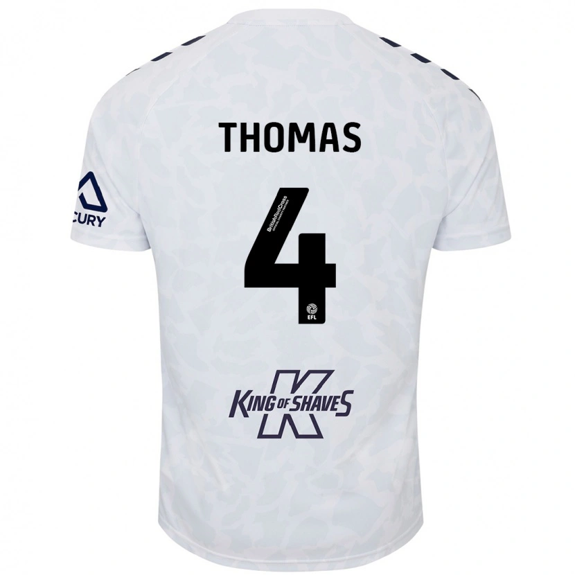 Danxen Niño Camiseta Bobby Thomas #4 Blanco 2ª Equipación 2024/25 La Camisa