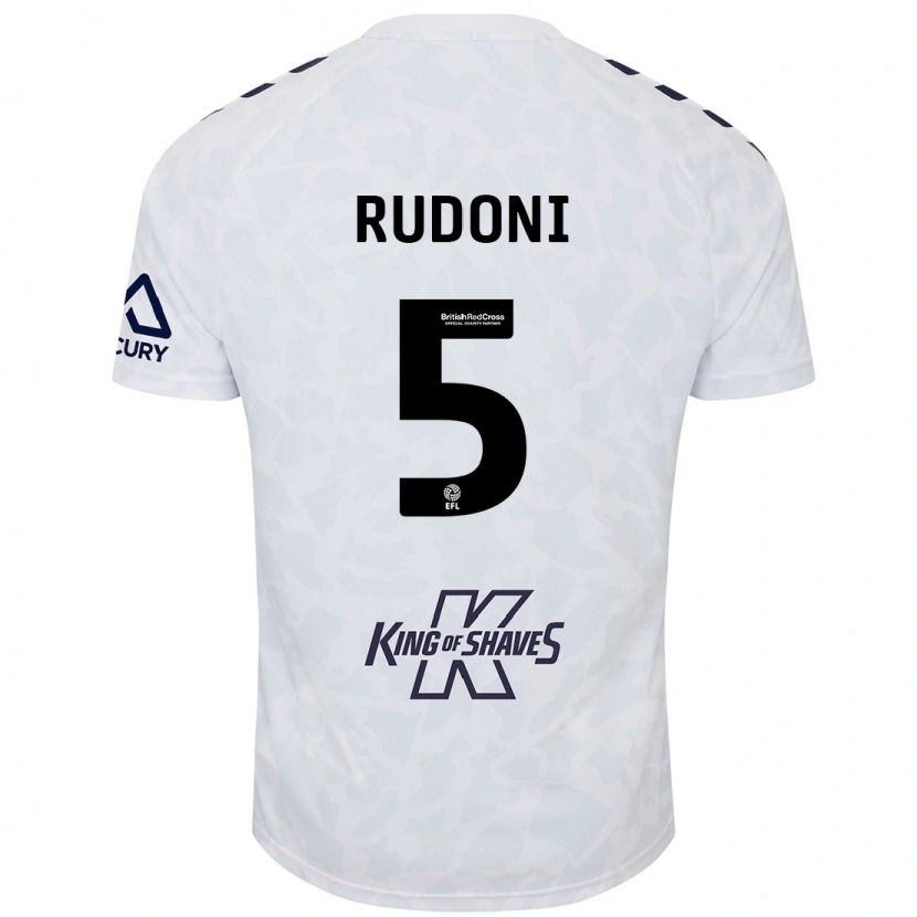 Danxen Niño Camiseta Jack Rudoni #5 Blanco 2ª Equipación 2024/25 La Camisa