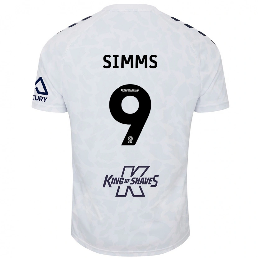 Danxen Niño Camiseta Ellis Simms #9 Blanco 2ª Equipación 2024/25 La Camisa