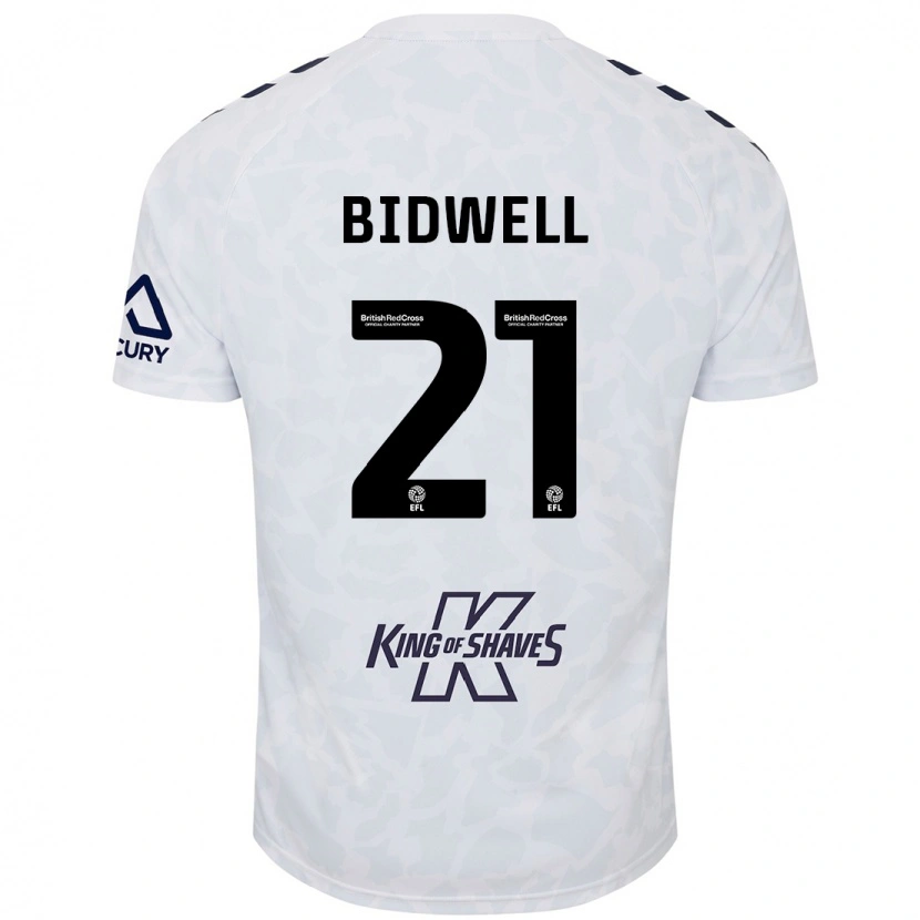 Danxen Niño Camiseta Jake Bidwell #21 Blanco 2ª Equipación 2024/25 La Camisa