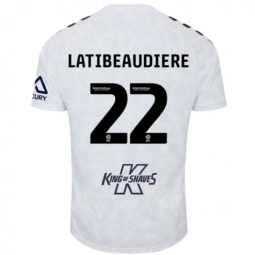 Danxen Niño Camiseta Joel Latibeaudiere #22 Blanco 2ª Equipación 2024/25 La Camisa