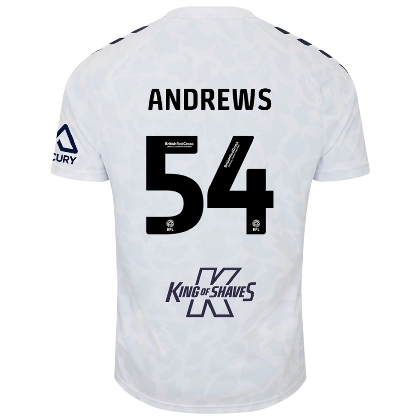 Danxen Niño Camiseta Kai Andrews #54 Blanco 2ª Equipación 2024/25 La Camisa