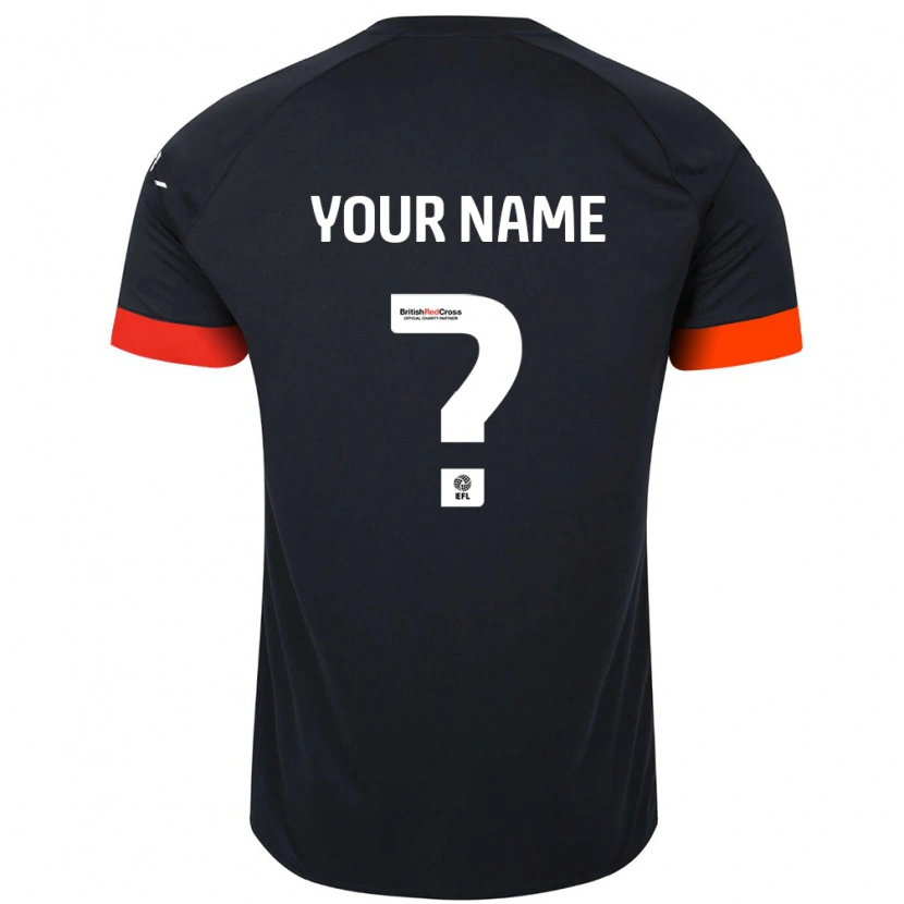 Danxen Niño Camiseta Su Nombre #0 Negro Naranja 2ª Equipación 2024/25 La Camisa