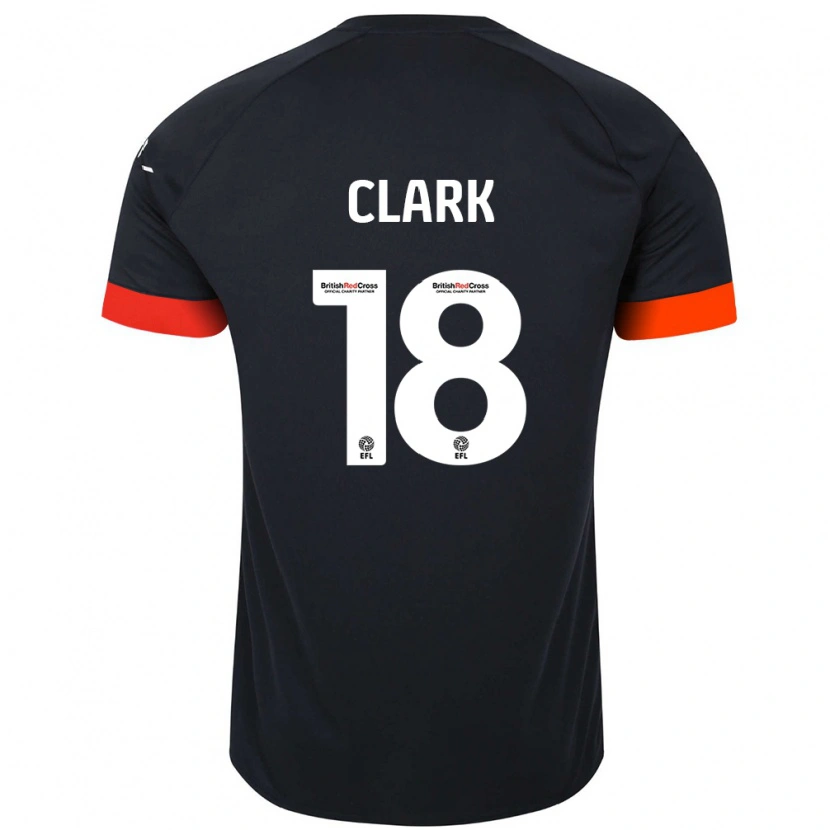 Danxen Niño Camiseta Jordan Clark #18 Negro Naranja 2ª Equipación 2024/25 La Camisa