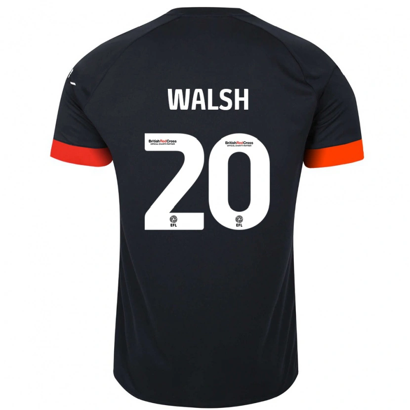 Danxen Niño Camiseta Liam Walsh #20 Negro Naranja 2ª Equipación 2024/25 La Camisa