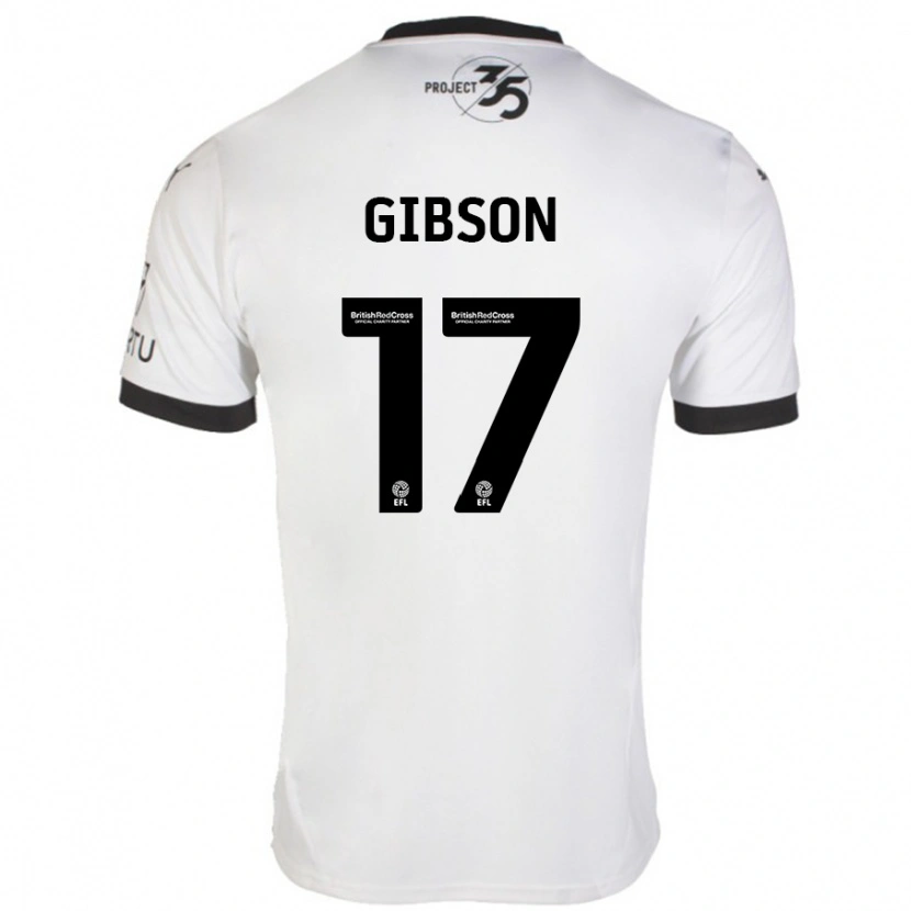 Danxen Niño Camiseta Lewis Gibson #17 Blanco Negro 2ª Equipación 2024/25 La Camisa