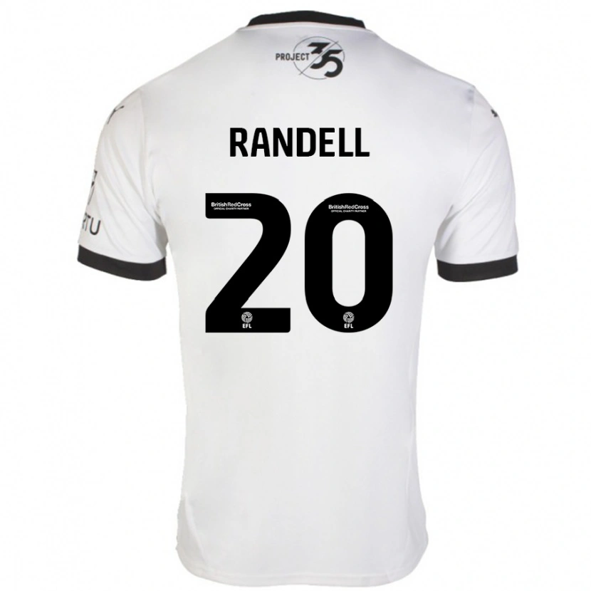 Danxen Niño Camiseta Adam Randell #20 Blanco Negro 2ª Equipación 2024/25 La Camisa