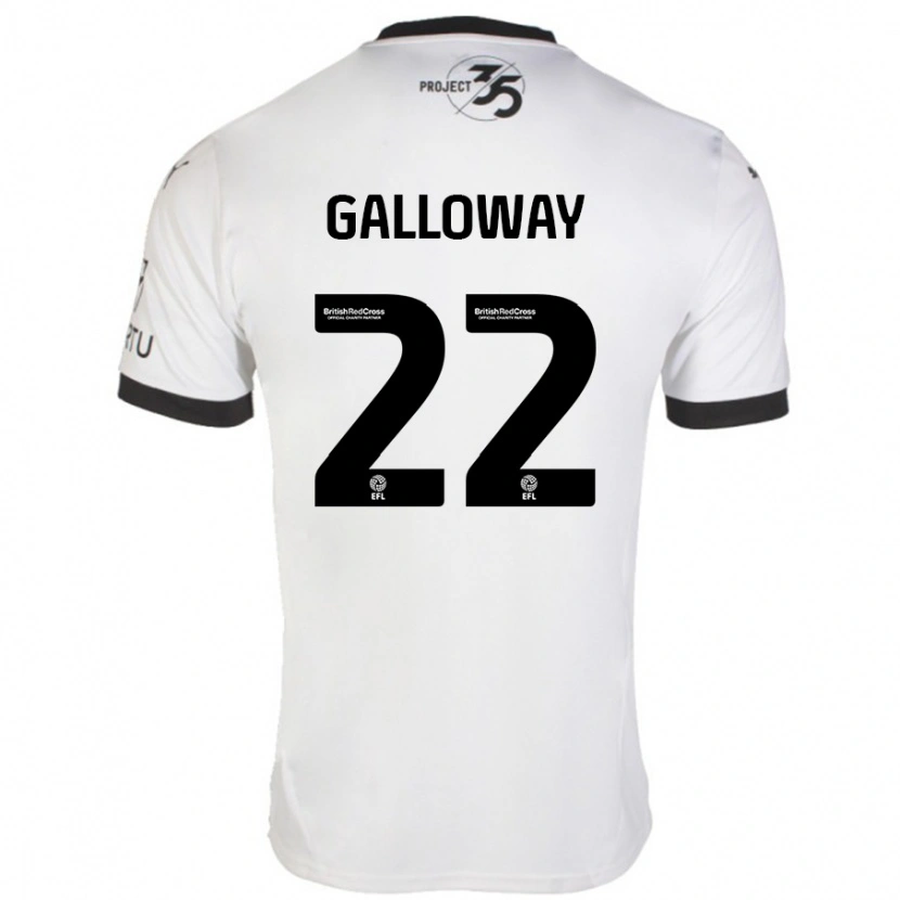 Danxen Niño Camiseta Brendan Galloway #22 Blanco Negro 2ª Equipación 2024/25 La Camisa