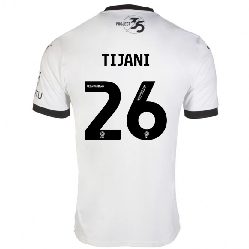 Danxen Niño Camiseta Muhamed Tijani #26 Blanco Negro 2ª Equipación 2024/25 La Camisa