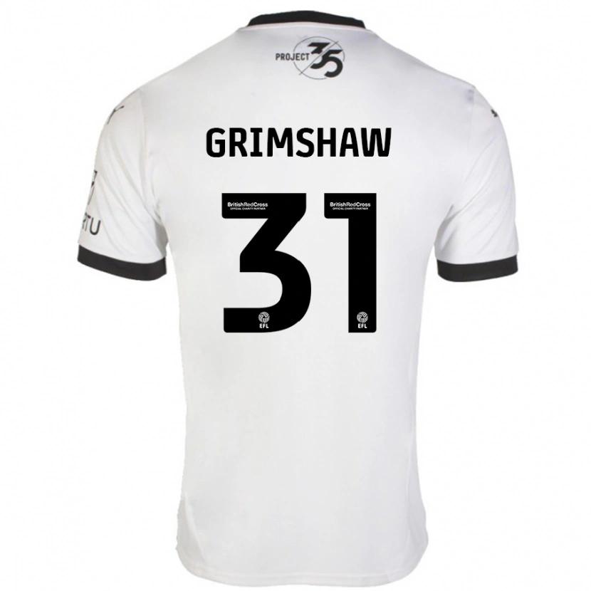 Danxen Niño Camiseta Daniel Grimshaw #31 Blanco Negro 2ª Equipación 2024/25 La Camisa