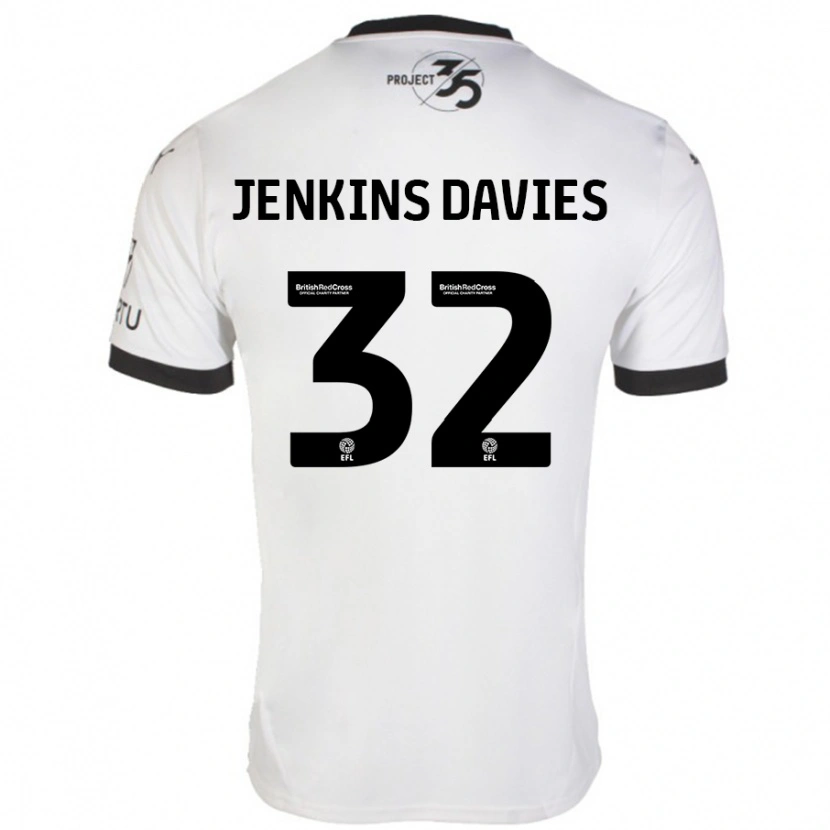 Danxen Niño Camiseta Will Jenkins-Davies #32 Blanco Negro 2ª Equipación 2024/25 La Camisa