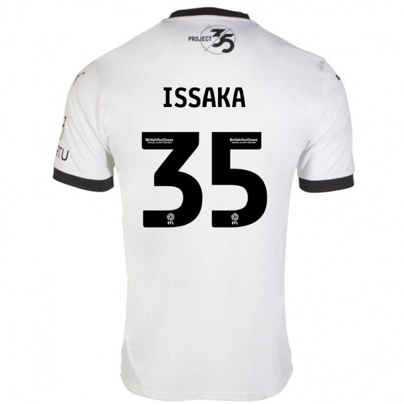 Danxen Niño Camiseta Freddie Issaka #35 Blanco Negro 2ª Equipación 2024/25 La Camisa