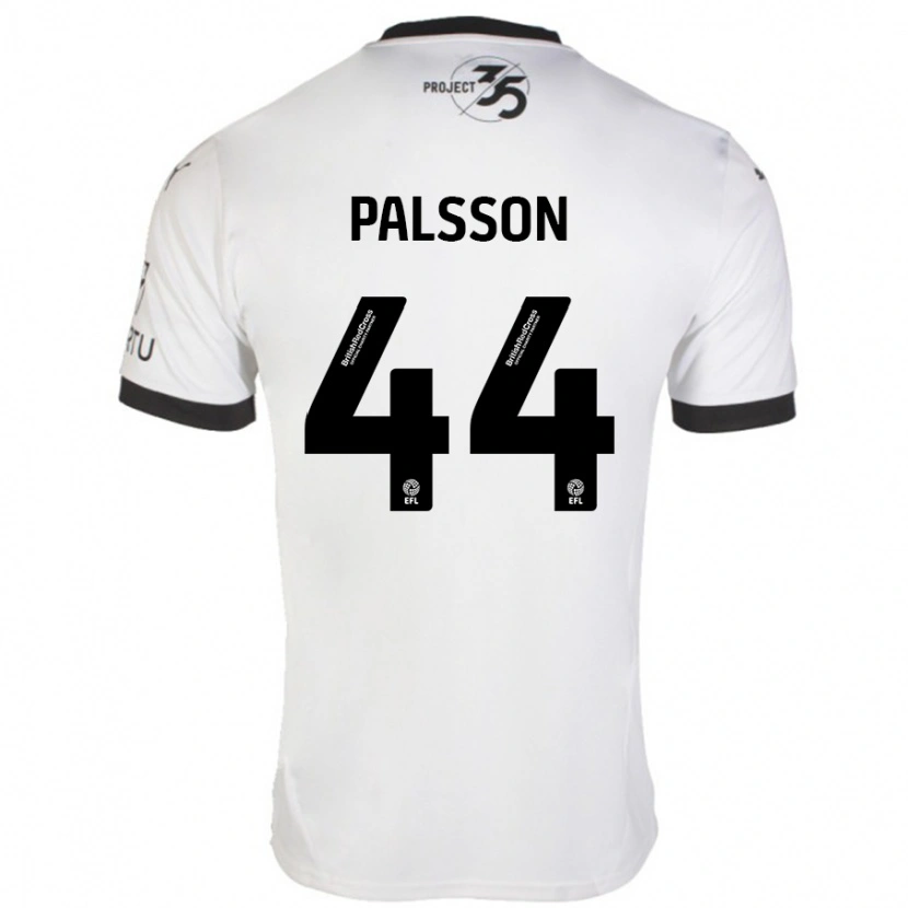 Danxen Niño Camiseta Victor Pálsson #44 Blanco Negro 2ª Equipación 2024/25 La Camisa