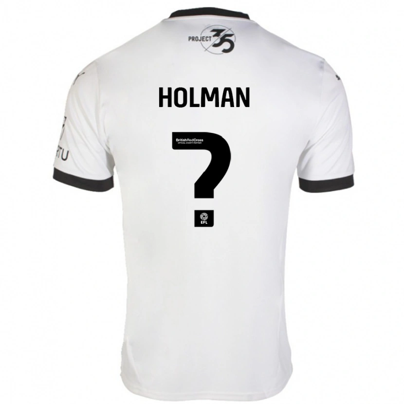 Danxen Niño Camiseta Daniel Holman #0 Blanco Negro 2ª Equipación 2024/25 La Camisa