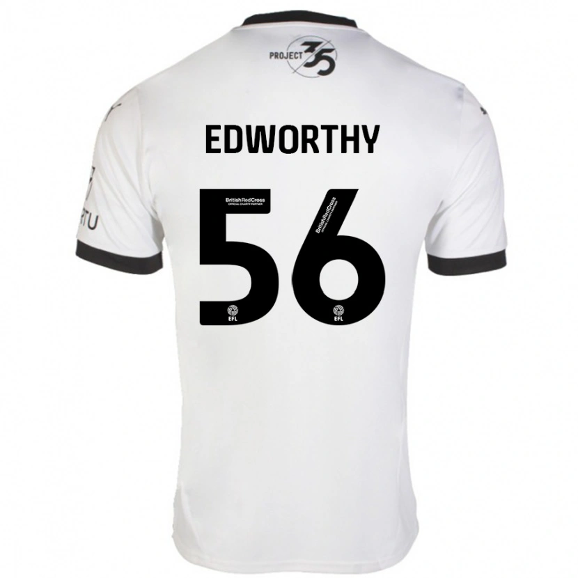 Danxen Niño Camiseta Kieran Edworthy #56 Blanco Negro 2ª Equipación 2024/25 La Camisa