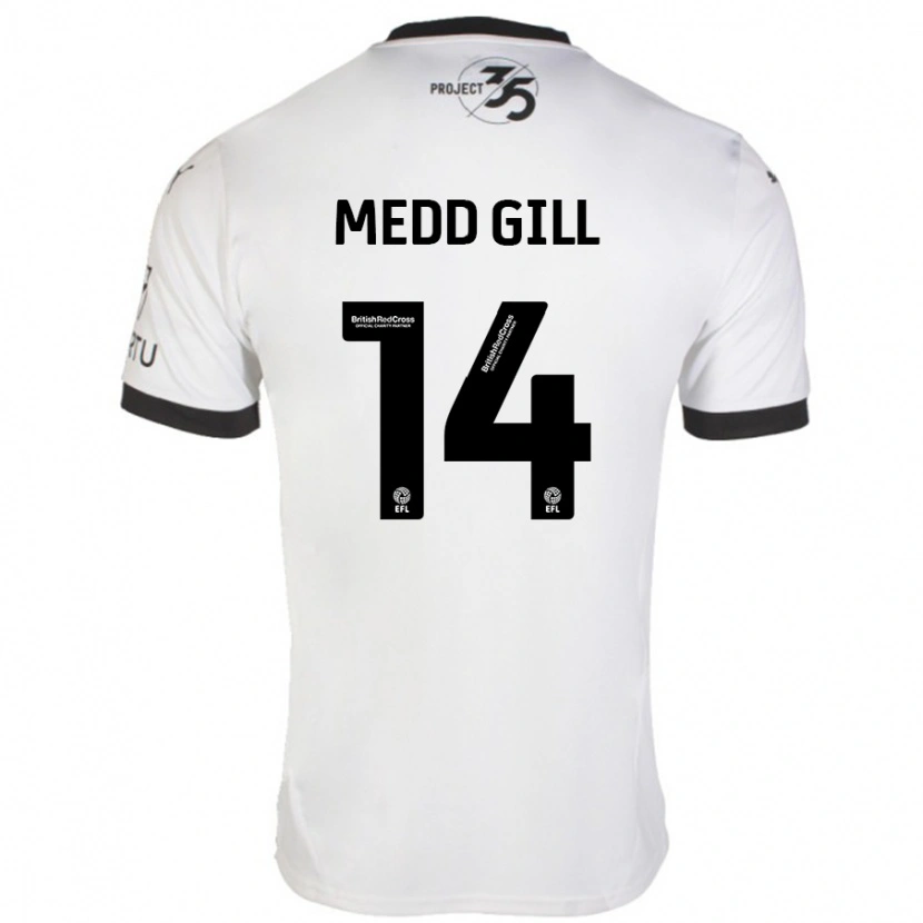 Danxen Niño Camiseta Tamsin Medd-Gill #14 Blanco Negro 2ª Equipación 2024/25 La Camisa