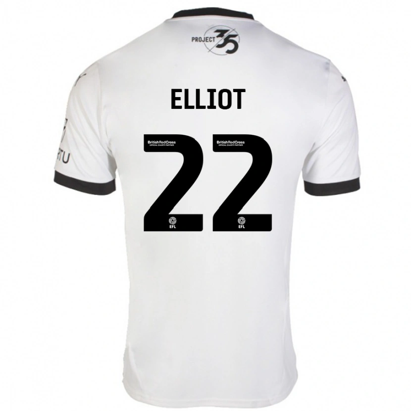 Danxen Niño Camiseta Emily Elliot #22 Blanco Negro 2ª Equipación 2024/25 La Camisa