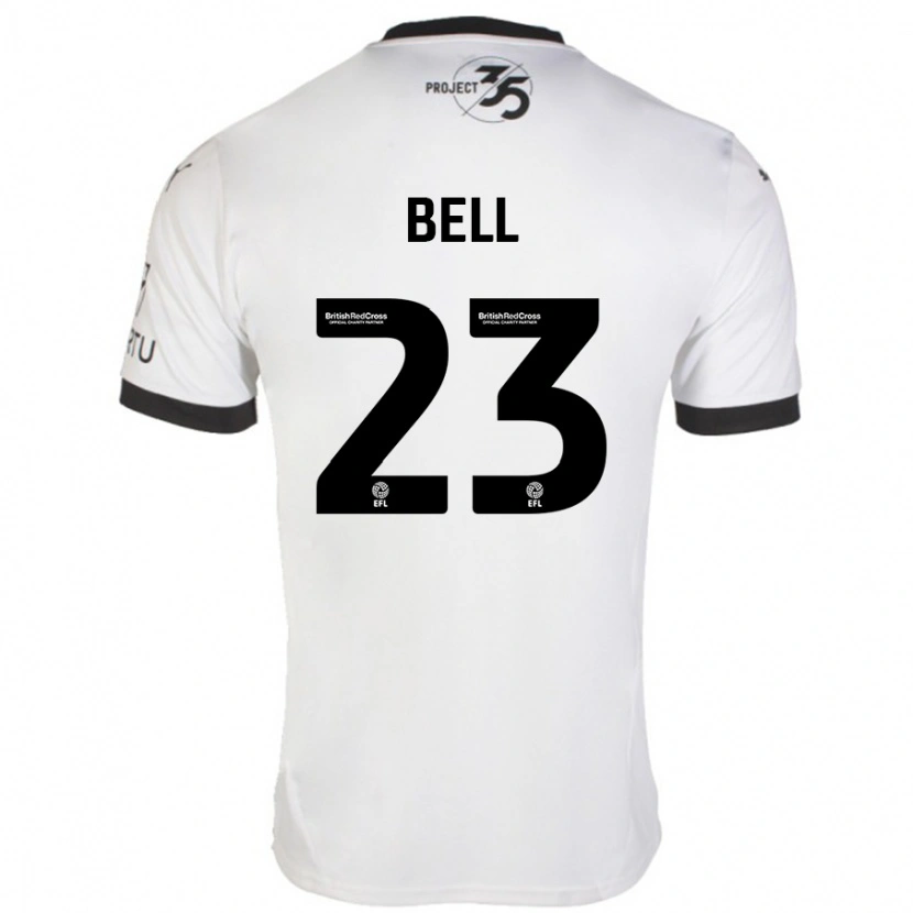 Danxen Niño Camiseta Katelyn Bell #23 Blanco Negro 2ª Equipación 2024/25 La Camisa