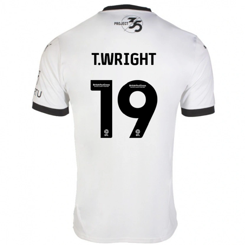 Danxen Niño Camiseta Tyreik Wright #19 Blanco Negro 2ª Equipación 2024/25 La Camisa