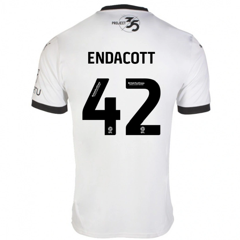 Danxen Niño Camiseta Jack Endacott #42 Blanco Negro 2ª Equipación 2024/25 La Camisa