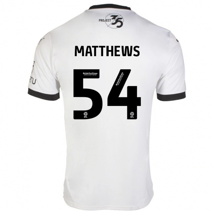 Danxen Niño Camiseta Jack Matthews #54 Blanco Negro 2ª Equipación 2024/25 La Camisa