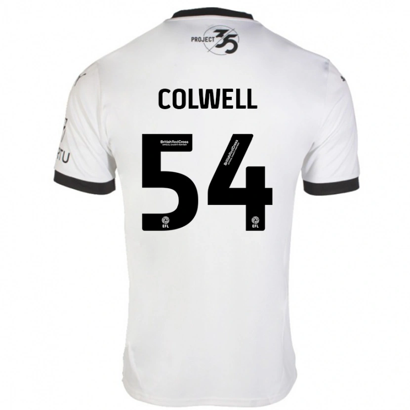 Danxen Niño Camiseta Lewis Colwell #54 Blanco Negro 2ª Equipación 2024/25 La Camisa