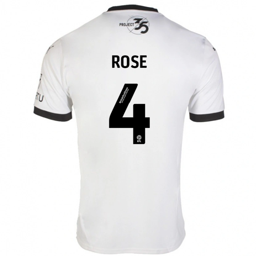 Danxen Niño Camiseta Jemma Rose #4 Blanco Negro 2ª Equipación 2024/25 La Camisa